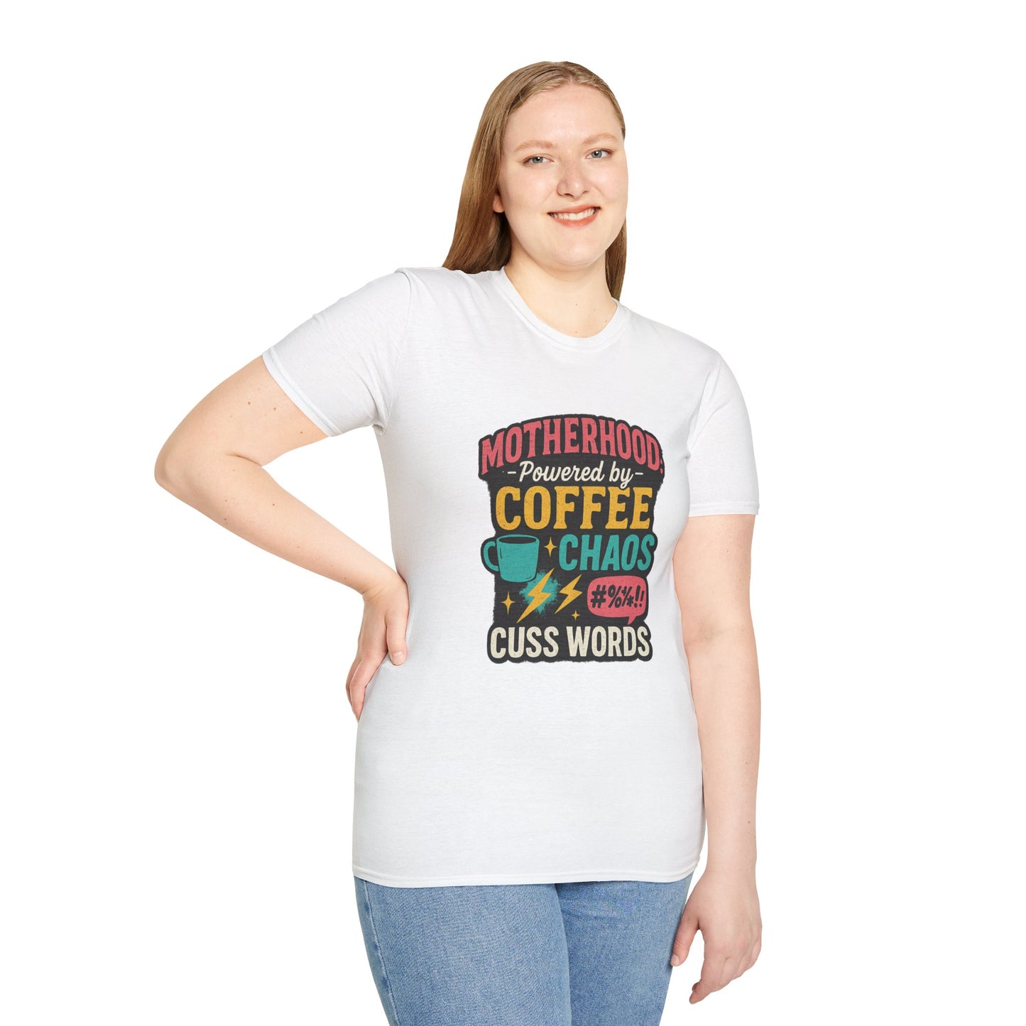 Motherhood Fuel – Coffee, Chaos & Cuss Words Tee