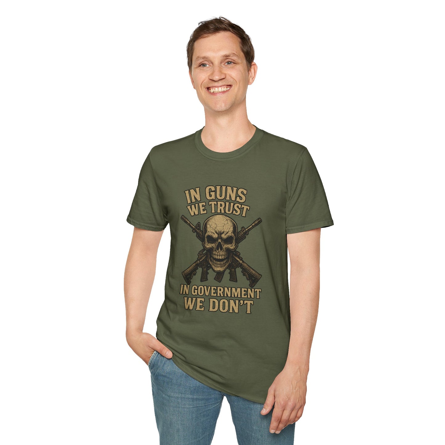 In Guns We Trust Patriotic Skull Tee