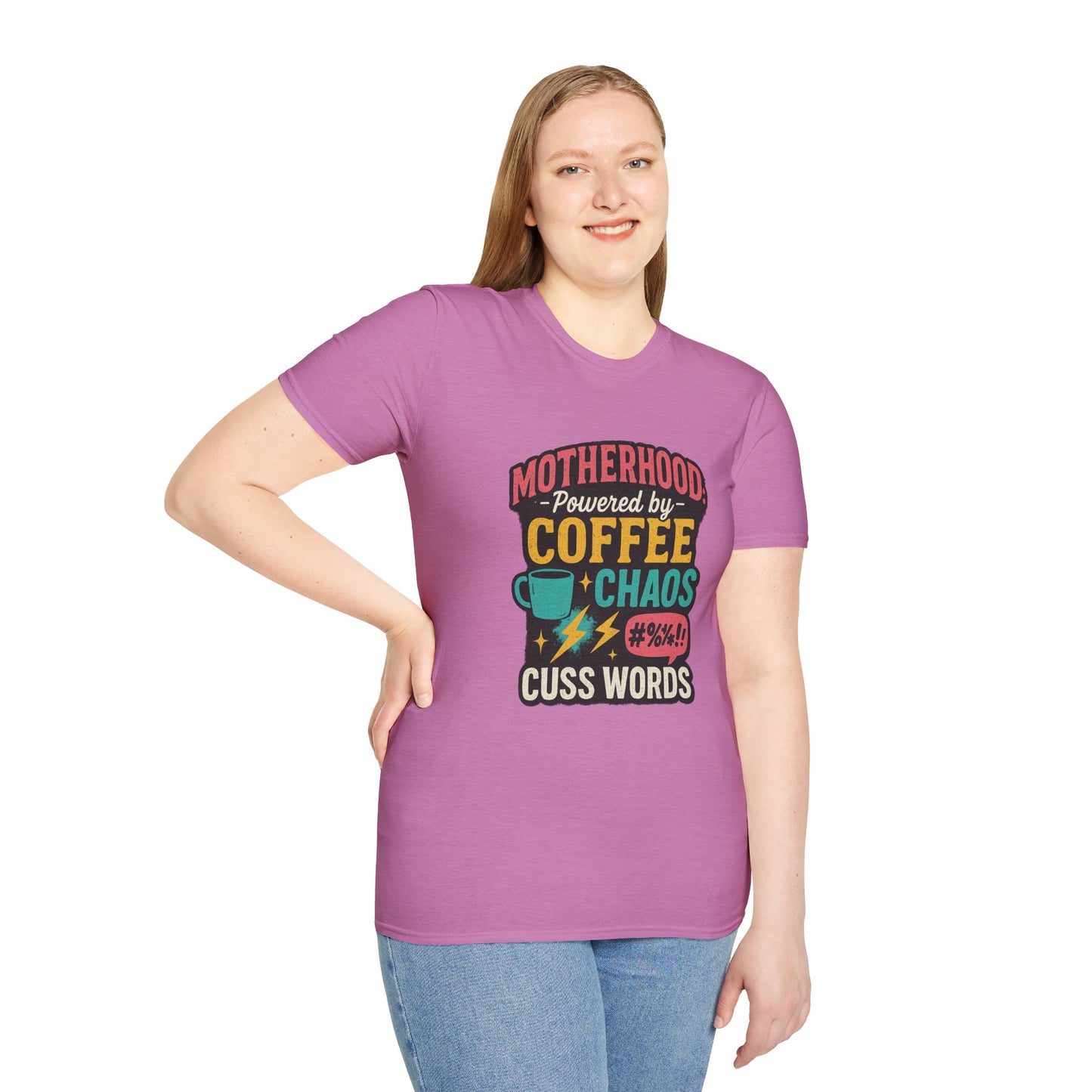 Motherhood Fuel – Coffee, Chaos & Cuss Words Tee