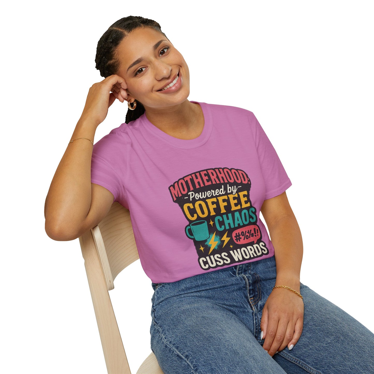 Motherhood Fuel – Coffee, Chaos & Cuss Words Tee