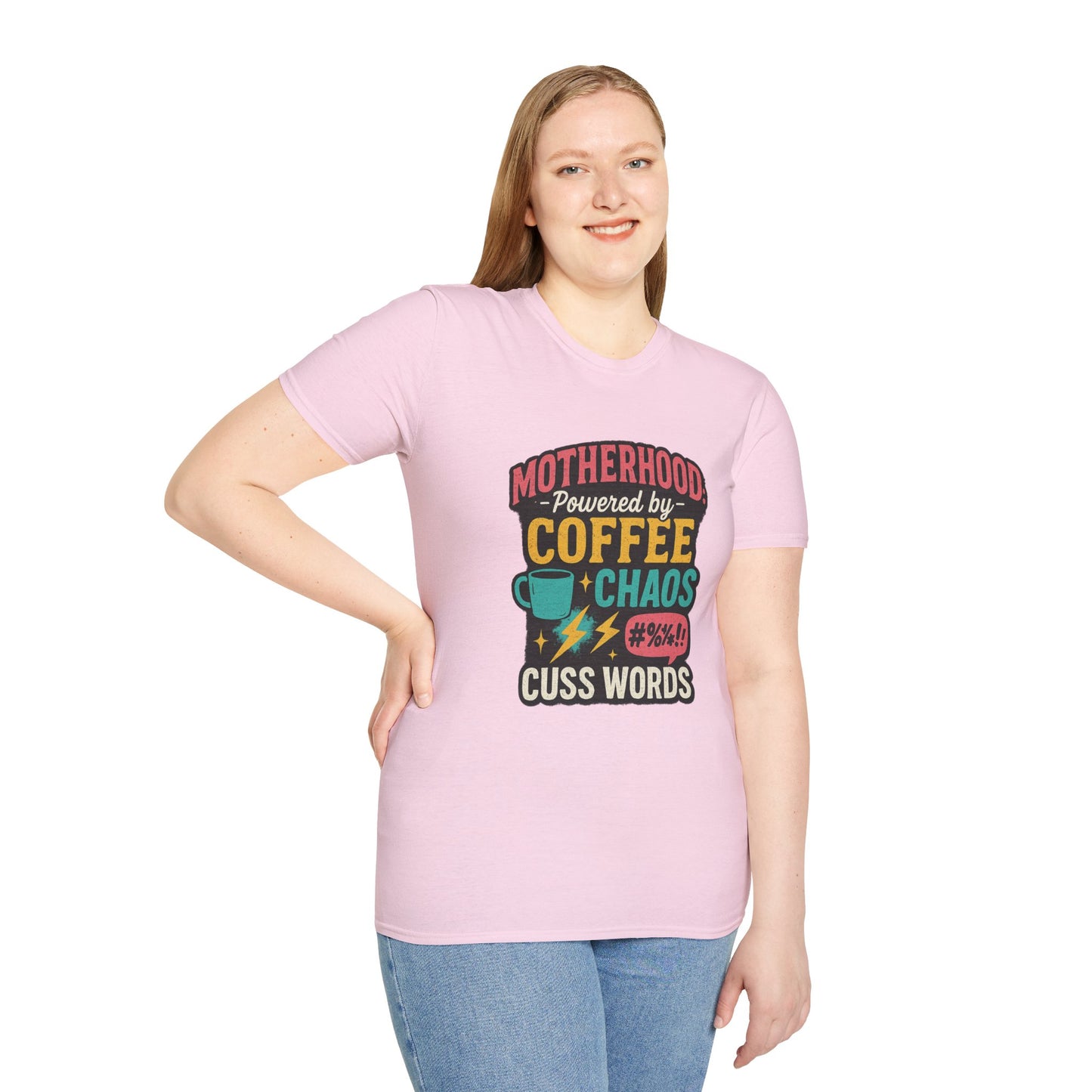 Motherhood Fuel – Coffee, Chaos & Cuss Words Tee