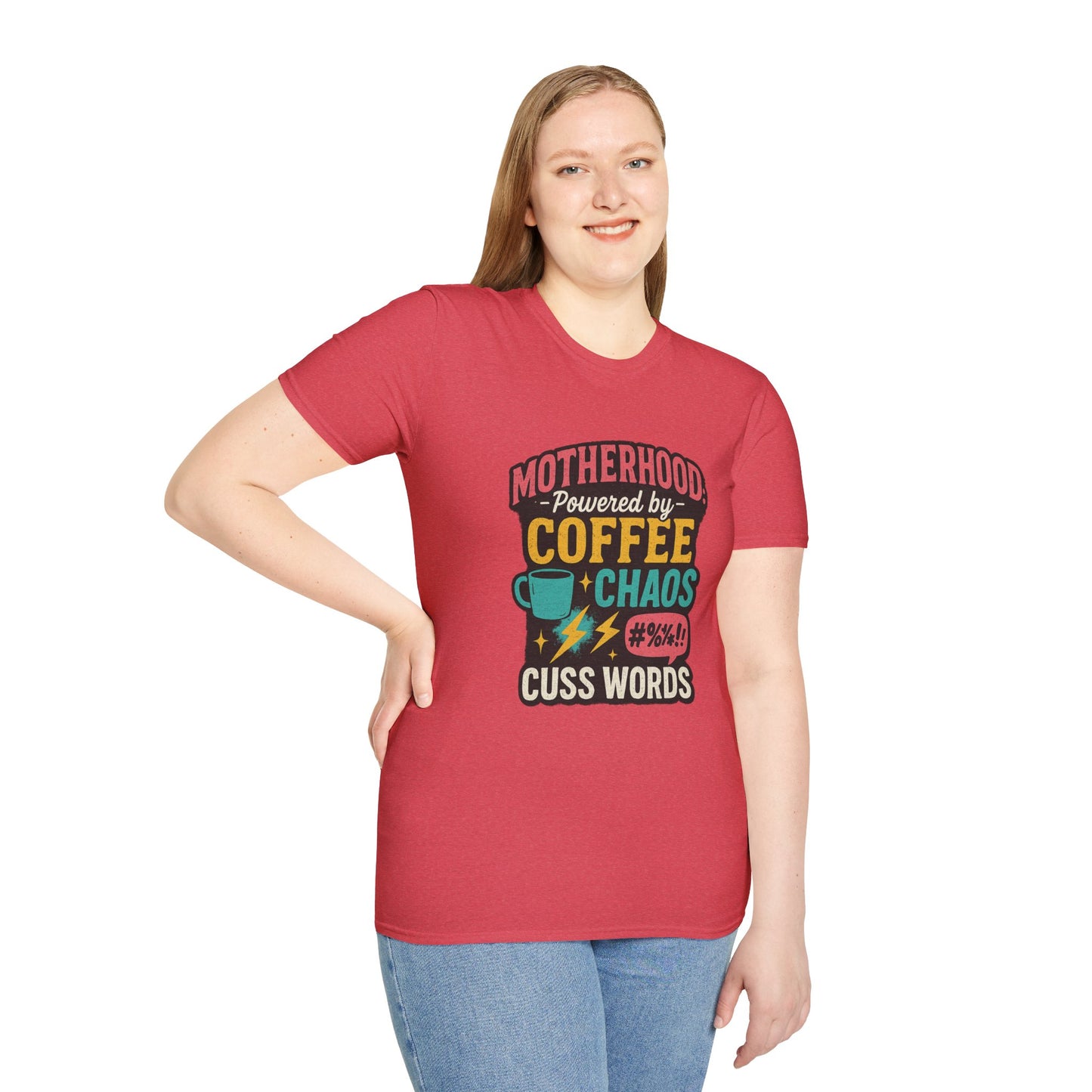 Motherhood Fuel – Coffee, Chaos & Cuss Words Tee