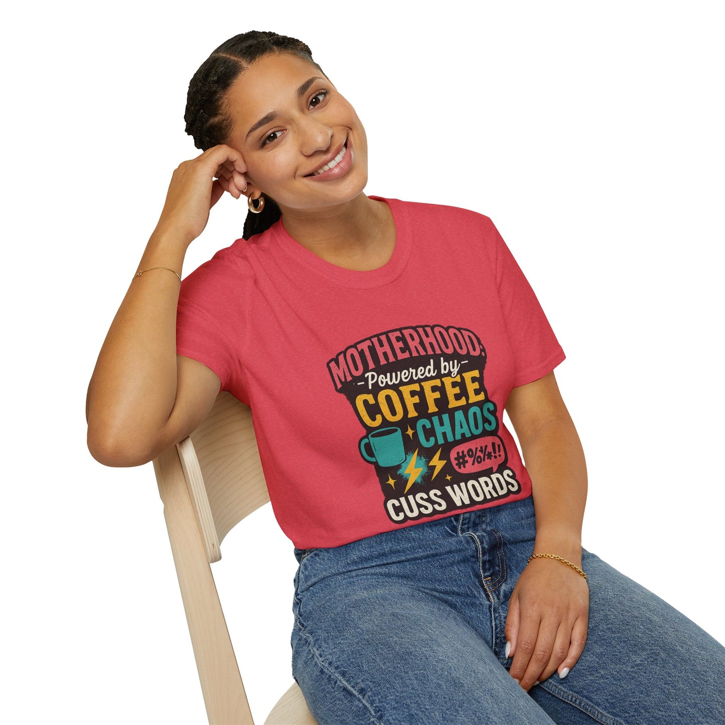 Motherhood Fuel – Coffee, Chaos & Cuss Words Tee