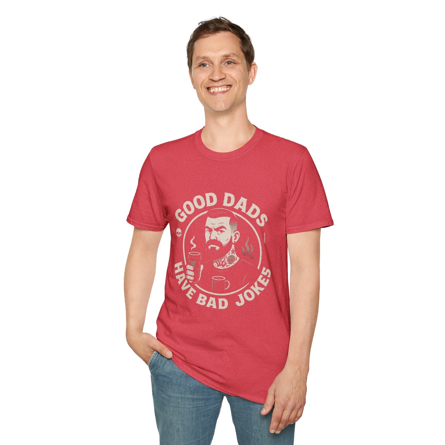 Good Dads Have Bad Jokes Tee – Tattooed Dad Edition