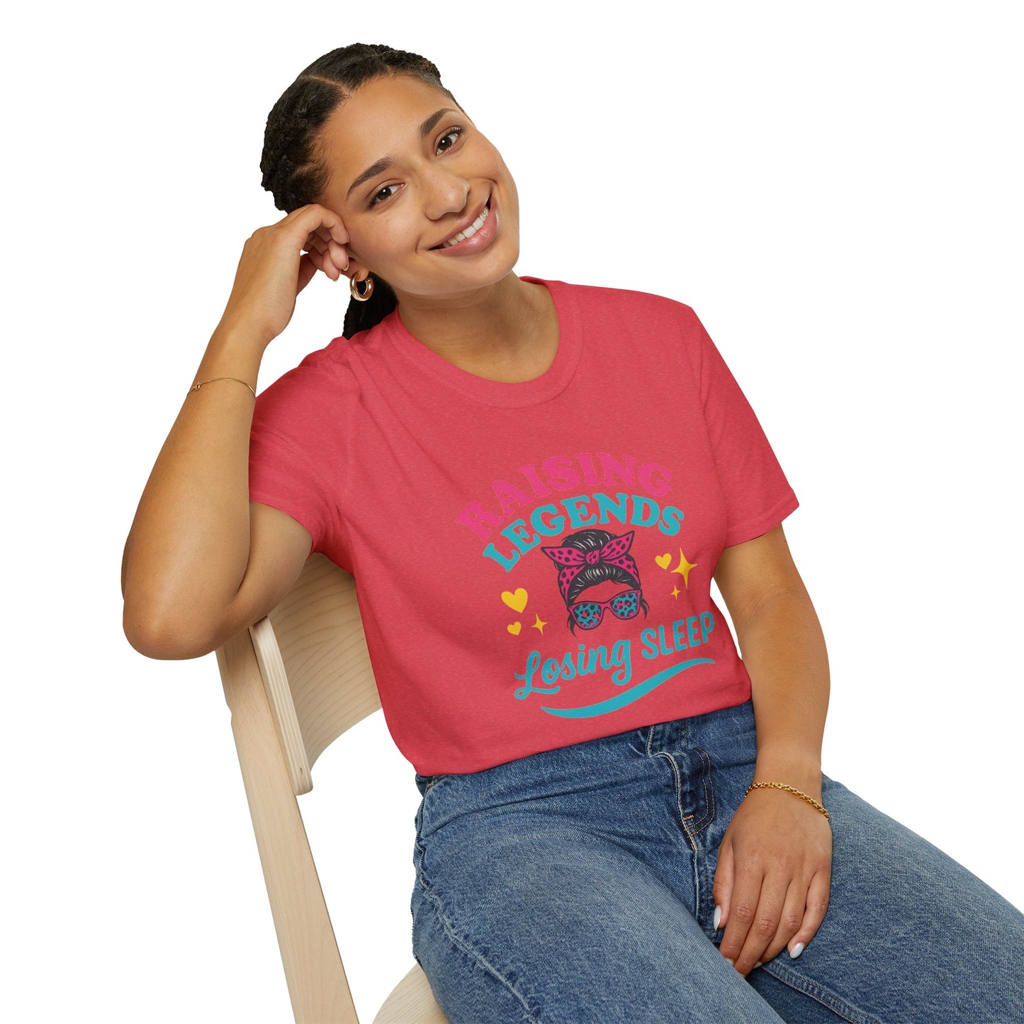 Raising Legends, Losing Sleep – Mom Life Leopard Print Tee