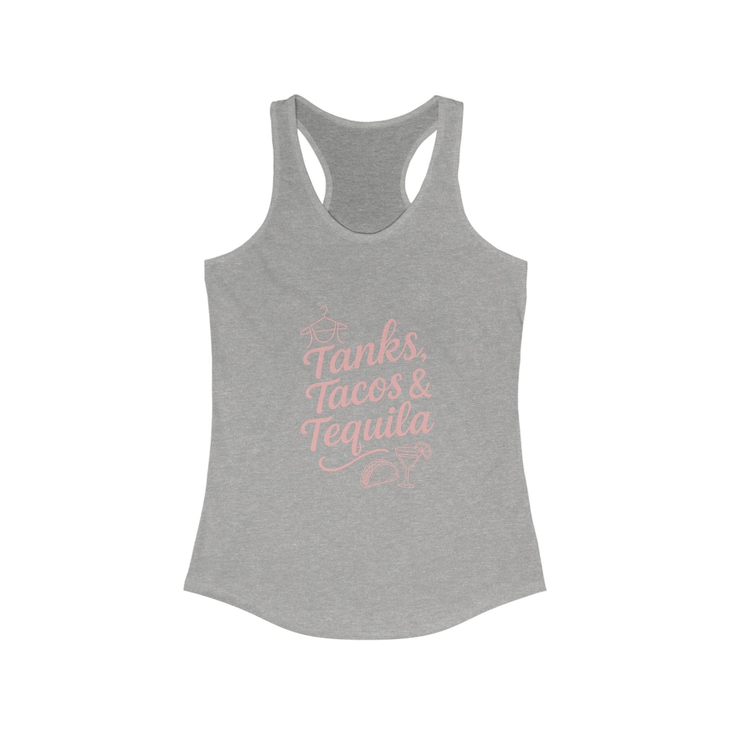 Tanks, Tacos & Tequila Women's Racerback Tank - Perfect for Summer Parties, Beach Days, Tequila Lovers, Casual Outfits, and Gifts