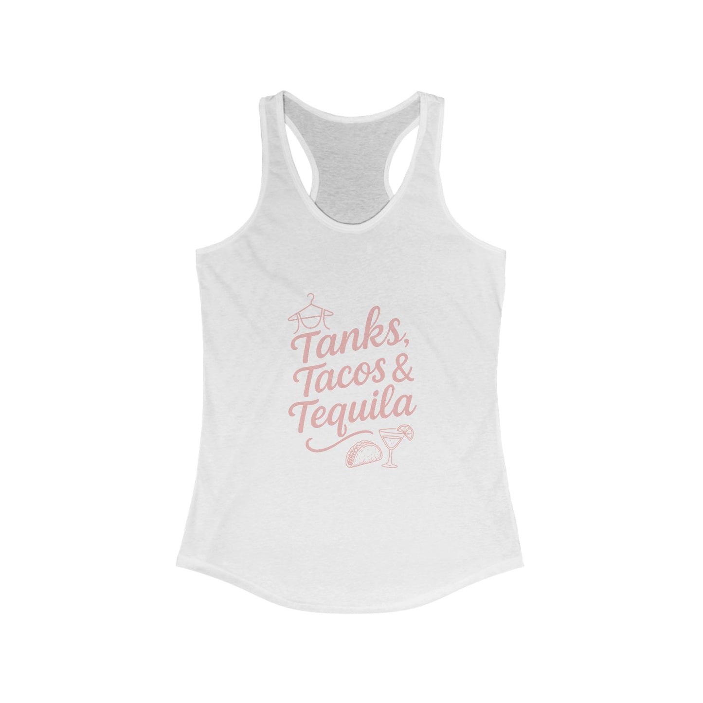 Tanks, Tacos & Tequila Women's Racerback Tank - Perfect for Summer Parties, Beach Days, Tequila Lovers, Casual Outfits, and Gifts