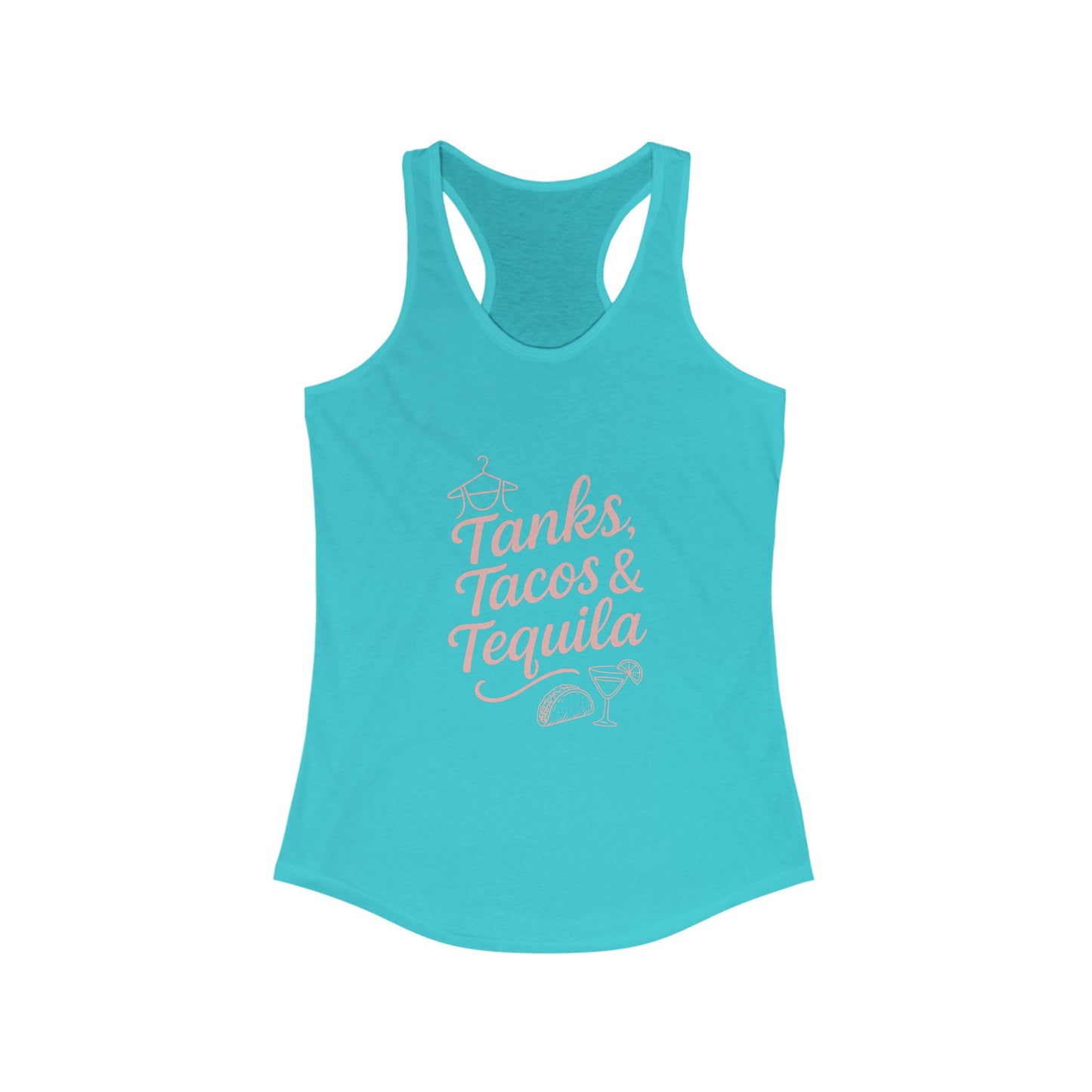 Tanks, Tacos & Tequila Women's Racerback Tank - Perfect for Summer Parties, Beach Days, Tequila Lovers, Casual Outfits, and Gifts