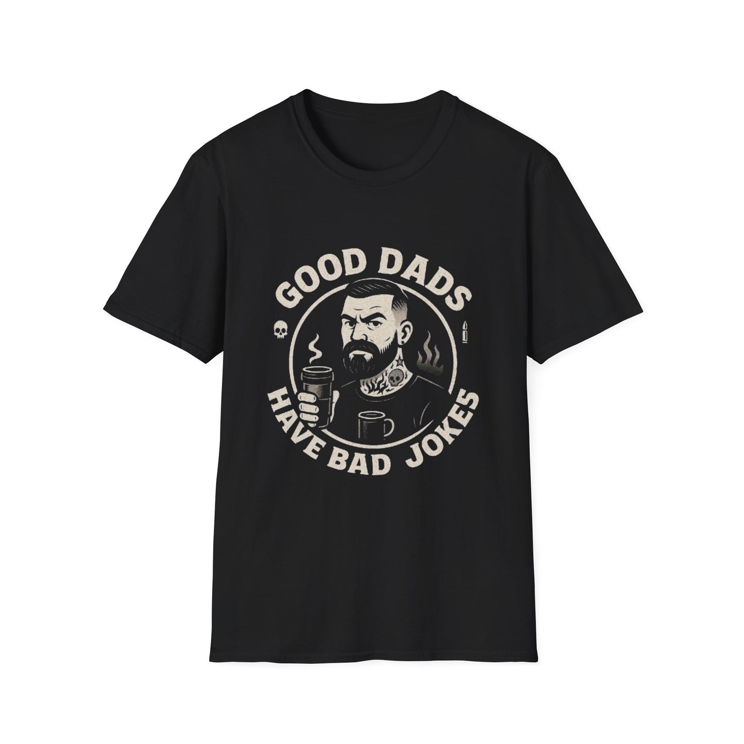 Good Dads Have Bad Jokes Tee – Tattooed Dad Edition