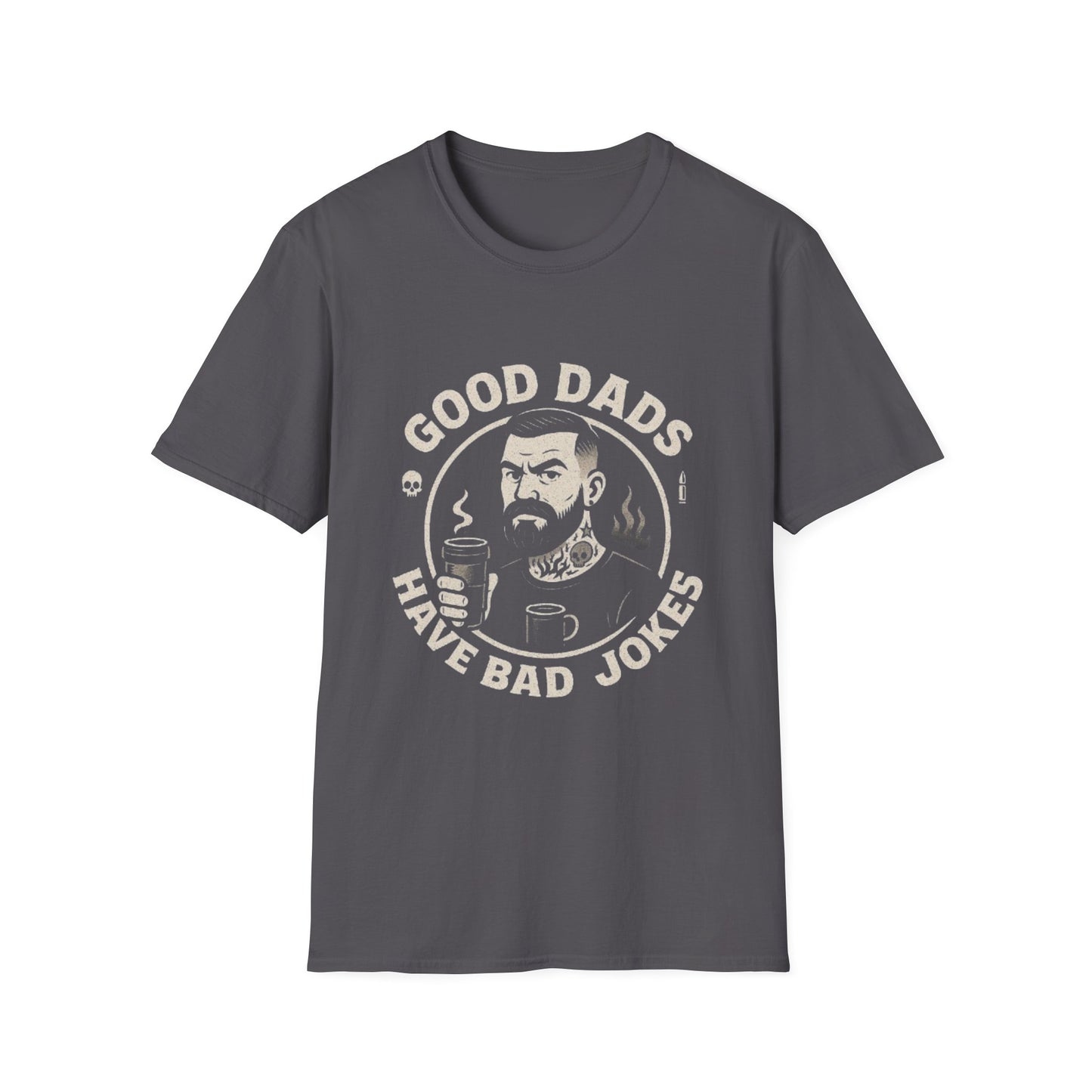 Good Dads Have Bad Jokes Tee – Tattooed Dad Edition